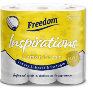 Toilet tissue inspirations 9 roll 3play lemon fresh