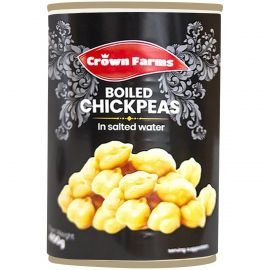 Crown farms boiled chickpeas - 400g